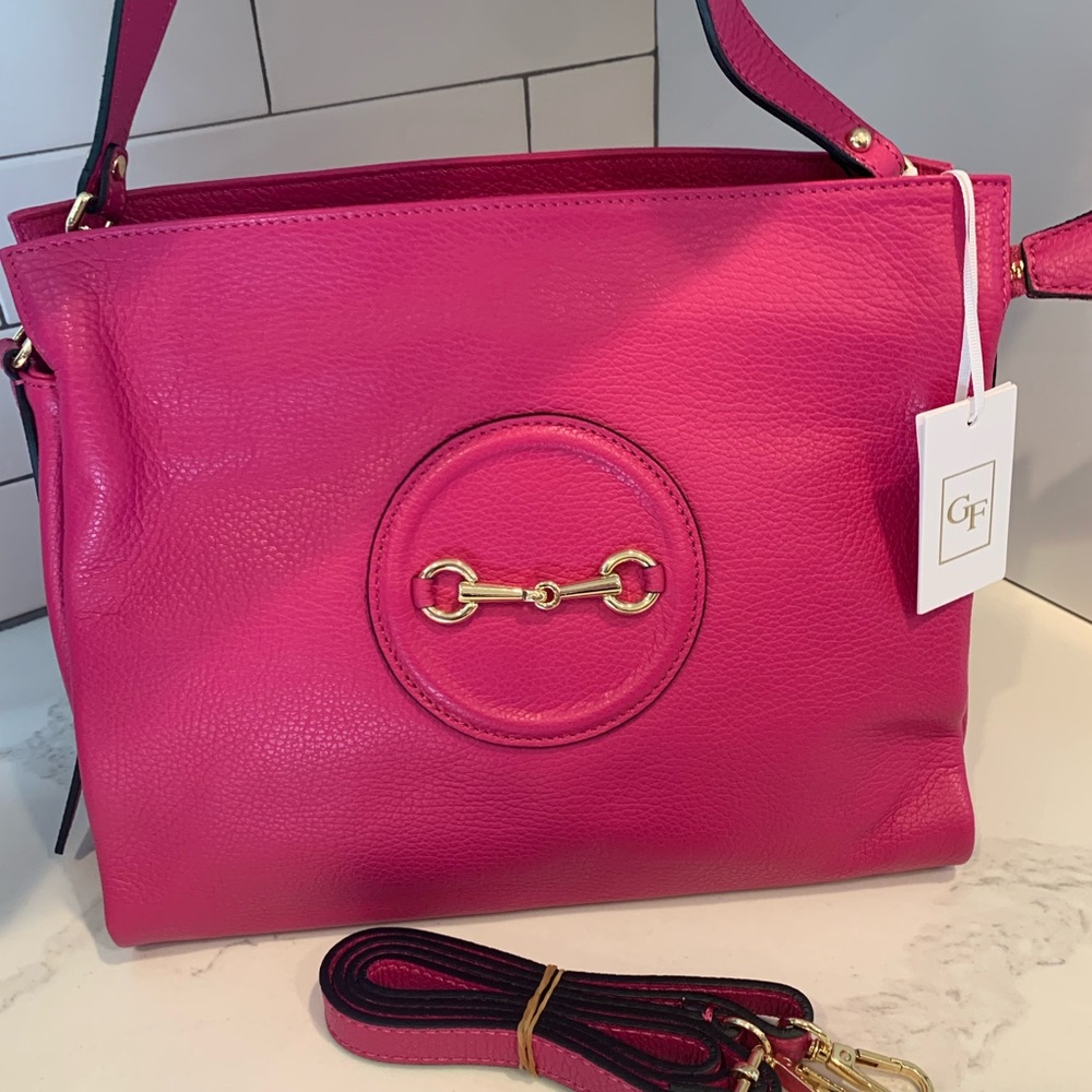 German Fuentes bag, NWT, Hot Pink Leather, Made in Italy, a beauty!